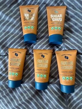 Hand in Hand Sugar Scrub Almond Crème (Orange) - Gentle Exfoliant 5 count